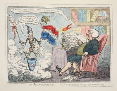 王の根悪、パブ。 1835年（手描きの彫刻） 作： George Cruikshank