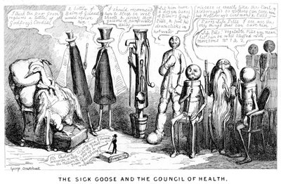シックグースと健康評議会、19世紀 作： George Cruikshank