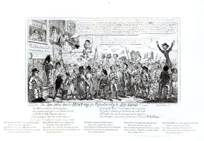 人気のDo-Good !!へのスパフィールドオレーターハンティング、パブ。 J. Sidebotham、1817 作： George Cruikshank