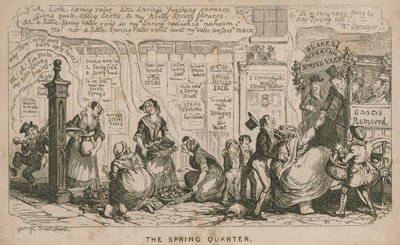 春の四半期。漫画 作： George Cruikshank