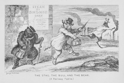 鉄道寓話「牡鹿と牡牛と熊」(エングレーヴィング) 作： George Cruikshank