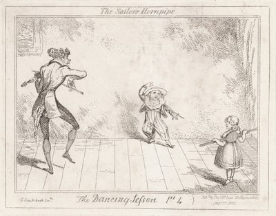 ダンスレッスン：船乗りのホーンパイプ 作： George Cruikshank