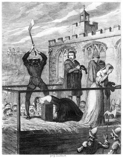レディジェーングレイの処刑、1554年1840年 作： George Cruikshank