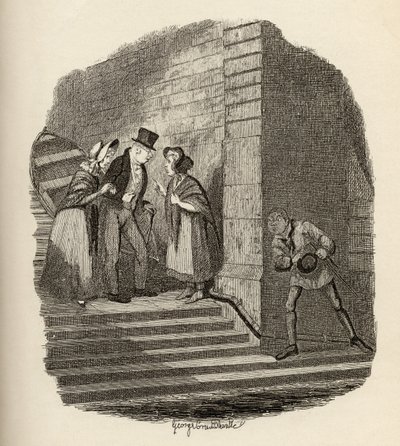 チャールズディケンズの「オリバーツイストの冒険」（1812-70）1838年の会議、チャップマンウントホール発行、1901年 作： George Cruikshank