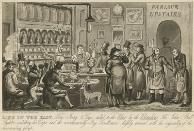トム、ジェリー、ロジックはベンチャーによってバーに呼ばれた 作： George Cruikshank