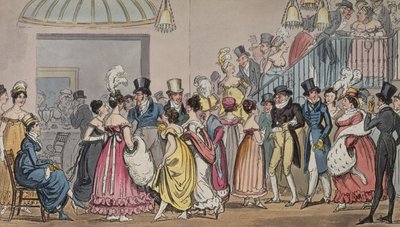 トムとジェリー、コベントガーデンのサロンで、ロンドンの生活よりPierce Egan、1821年（色のアクアチント） 作： George Cruikshank