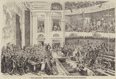 サドラーズウェルズシアターでの完全棄権者会議 作： George Cruikshank