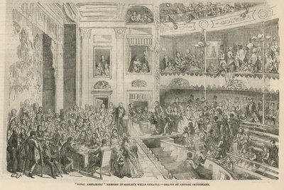 サドラーズウェルズ劇場での「棄権者総会」 作： George Cruikshank