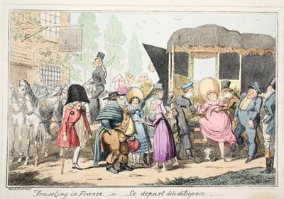 フランスまたはル・デ・ド・ラ・ディリジェンスの旅、パブ。 1835年（手描きのエッチング） 作： George Cruikshank
