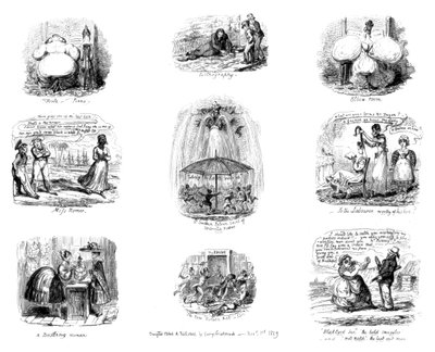 様々な漫画、1829年。 作： George Cruikshank