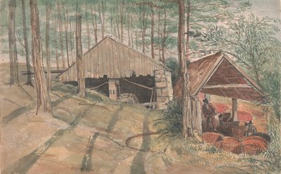 Trevethow のコーンウォールにある W. Praed 氏の錫洗浄工場 作： George Cumberland