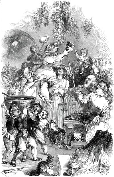クリスマスをもたらす - ウィリアム ハーヴェイ作、1845 年。 作： George Dalziel