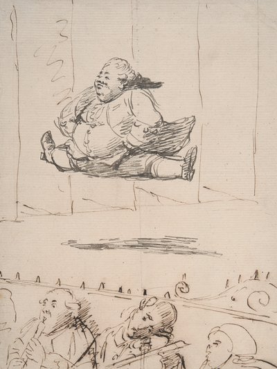 分裂をしている男、1760〜90年頃（紙にペンと茶色と灰色のインク） 作： George Dance