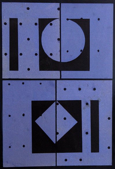 コラージュ、ブルーメルカート、2004年（カードと紙） 作： George Dannatt