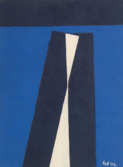ホワイトスラスト、2002（カードに油彩） 作： George Dannatt