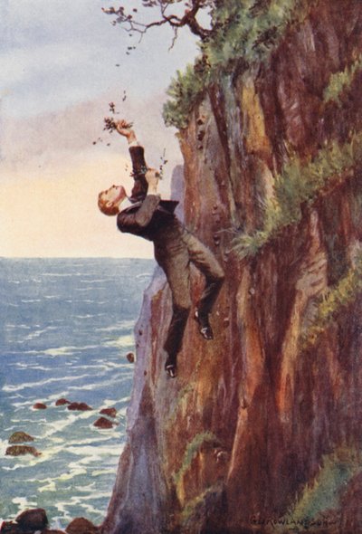野太い悲鳴を上げて、彼は真っ逆さまに倒れた（カラーリトグラフ） 作： George Derville (after) Rowlandson