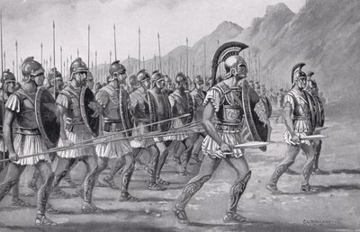 マケドニアのphalanx、「ハッチンソンの国家の歴史」、1915年からのイラスト 作： George Derville Rowlandson