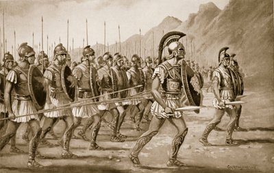 マケドニアのphalanx、「ハッチンソンの国家の歴史」、1915年からのイラスト 作： George Derville Rowlandson