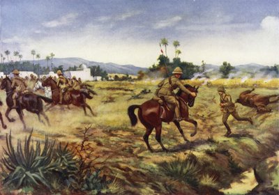 1915年9月5日、インド北西部フロンティアのハフィズコー、GEDリアロイド船長の命を救ったチャールズハル 作： George Derville Rowlandson