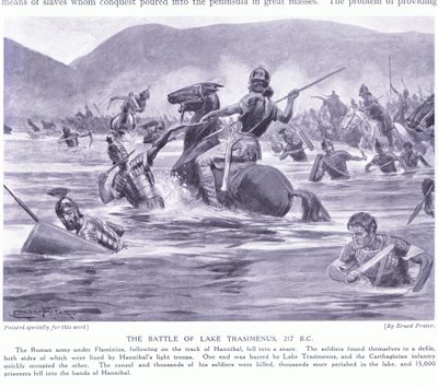 トラシメヌ湖の戦い217BC 作： George Derville Rowlandson