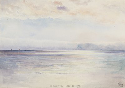 1877年12月30日のサンレモで（紙にトイレ） 作： George Douglas Tinling