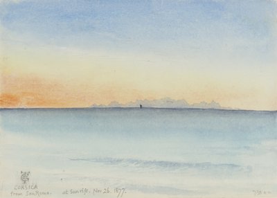 1877年11月26日午前7時30分、サンレモ出身のコルシカ島（紙にトイレ） 作： George Douglas Tinling
