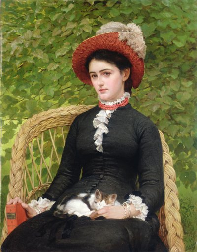 ルーシー、チャールズ・アンドリューの娘 (キャンバスに油彩) 作： George Dunlop Leslie