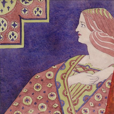 スタディ[装飾パネル用]、c.1898-1901（水彩） 作： George Dutch Davidson