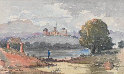 天文台、ケープタウン。 J・マクレア卿の邸宅、1859～62年頃（水彩） 作： George E.L.S. Sanford