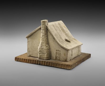 ログキャビンインクウェル、c。 1900年（陶器） 作： George E. Ohr