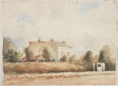 郊外の家（紙に鉛筆と水彩） 作： George Edward Horton