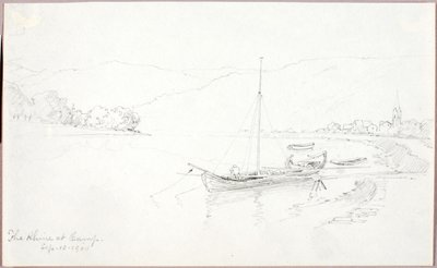 キャンプ地のライン川 作： George Elbert Burr