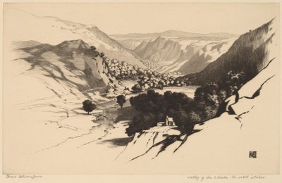 Lledr の谷、北ウェールズ (no.1) 作： George Elbert Burr