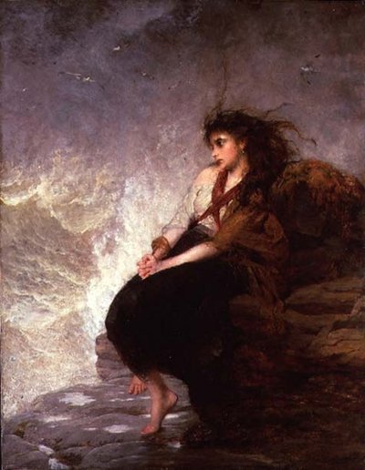 アローン-「Oh for the touch of a vanished hand」。 作： George Elgar Hicks