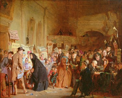1865年ロンドン酒場での乳児孤児選挙 作： George Elgar Hicks