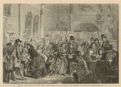ロンドンの酒場での乳児孤児選挙（版画 作： George Elgar Hicks