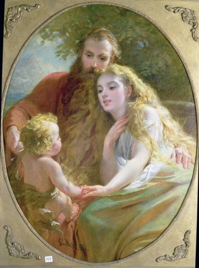 親子関係、1872 作： George Elgar Hicks