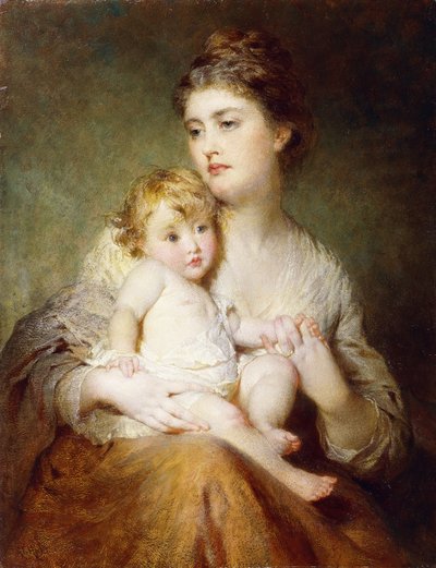 セントオールバンズ公爵夫人と息子の肖像1875 作： George Elgar Hicks