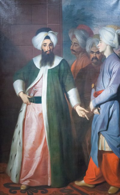 Kozbekci Mustafa Aga e sua comitiva, c.1727 (óleo sobre tela) 作： George Engelhardt Schroeder
