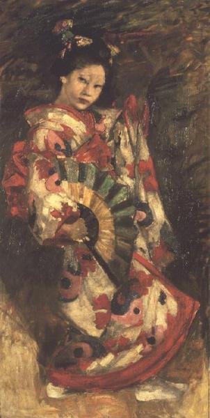 日本の少女（油彩・キャンバス） 作： George F. Henry