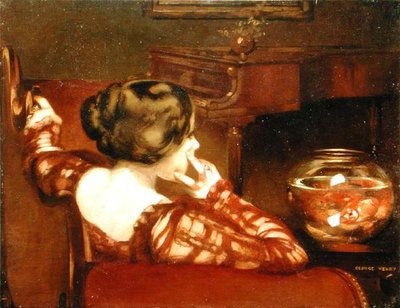 Pensive（油彩・キャンバス） 作： George F. Henry