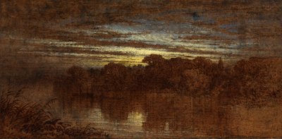 エイボンの黄昏、遠くにあるケニルワース城の遺跡（船内の油） 作： George F. Teniswood