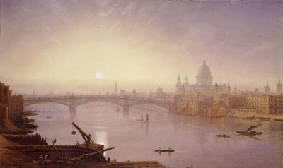 サザークブリッジとセントポール大聖堂のロンドンブリッジ：夕方 作： George Fennel Robson