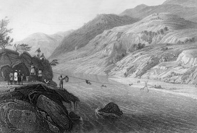 「ジューラでトンセ川を渡る」、1838 年。 作： George Francis White