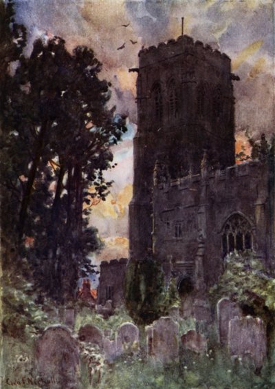 Liskeard Church（カラーリトグラフ 作： George Franck Nicholls