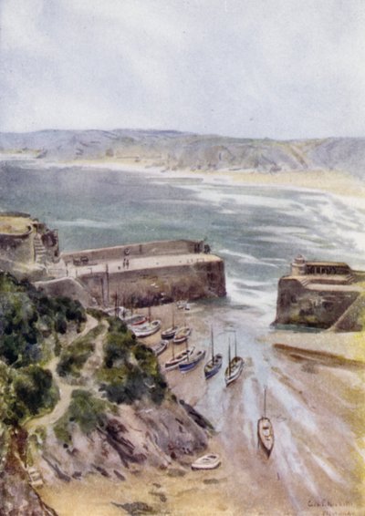 Newquay（カラーリトグラフ 作： George Franck Nicholls