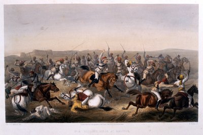 ホタソンの馬、ロタックで、「大規模な反乱の波乱の時期に作成された図面1857-1858から」、デリーとその近隣の前の軍事作戦を示す 作： George Francklin Atkinson