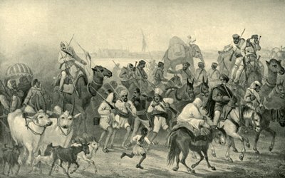 デリーへ急いでいるネイティブの補助者、c1850s、1901。 作： George Francklin Atkinson