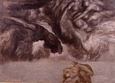 My Punishment is Greater than I can Bear」の習作（油彩・キャンバス 作： George Frederic Watts