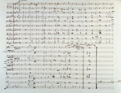 イギリスに帰化したドイツ人作曲家ジョージ・フレデリック・ヘンデル（Georg Friedrich Handel）の楽譜「メサイア」（The Messiah）の冒頭のページ 作： George Frederick Handel